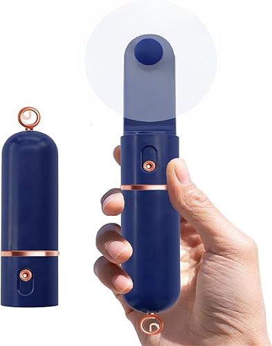 Ventilador de mano portátil, recargable por USB, 3 velocidades, ventilador de bolsillo pequeño personal de viaje para niñas y mujeres al aire libre