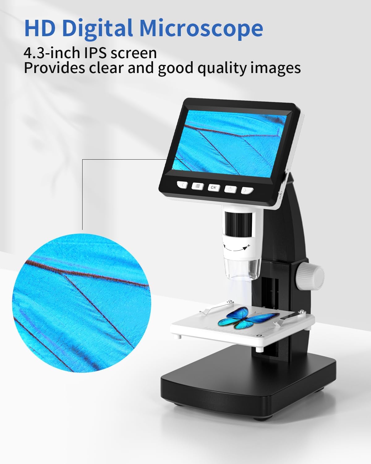 CIMELR Digital Microscope assembled on its stand