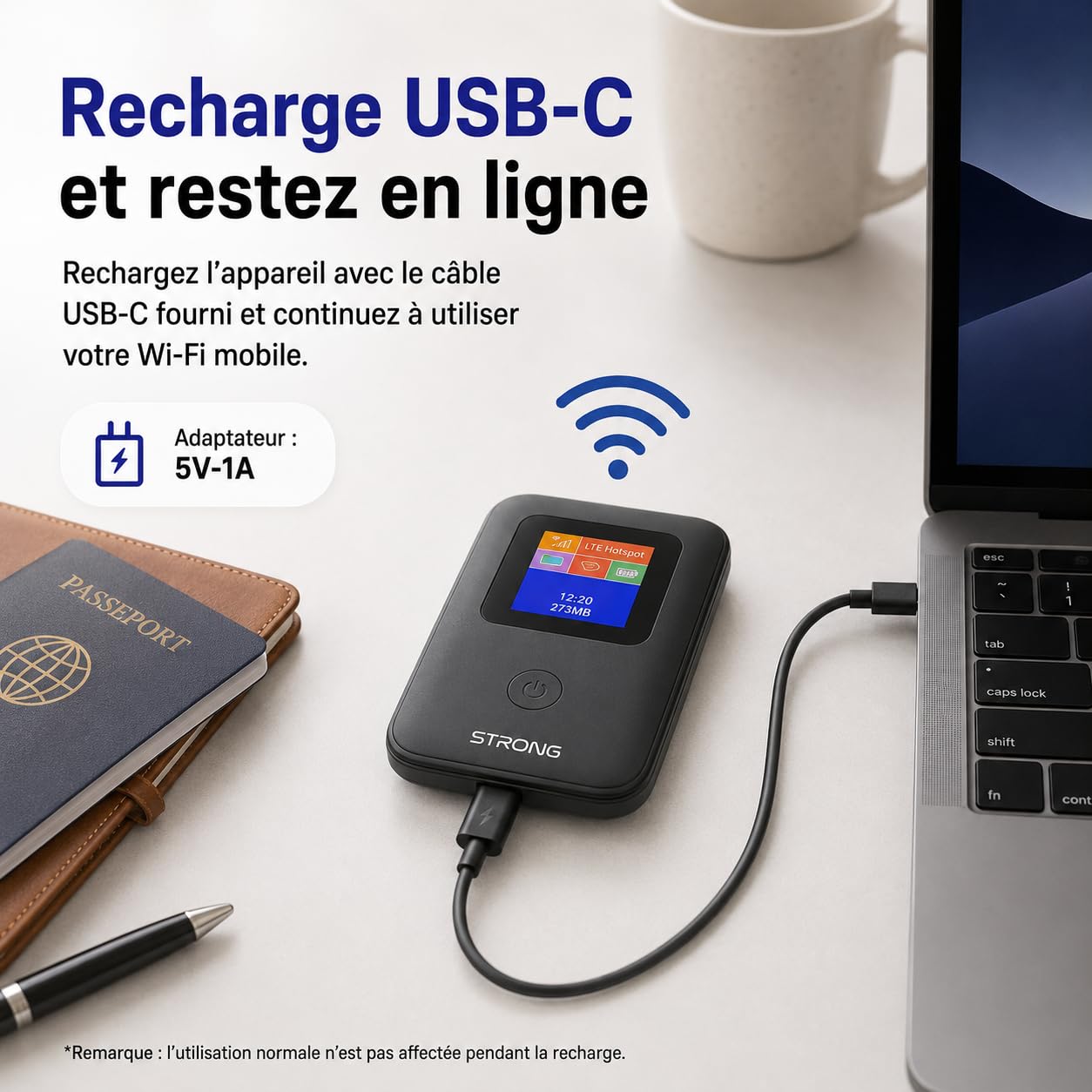 Strong 4G AIRSPOT 220 Routeur WiFi 4G Portable avec SIM, CAT4 150 Mbps