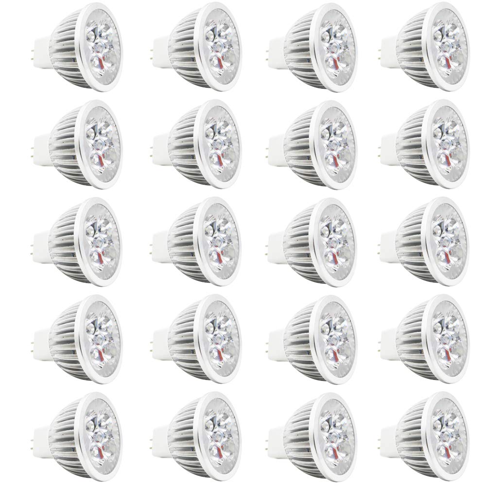 Mengjay 20 Stück MR16 GU5.3 LED Lampen 4W 300 Lumen 3000K Warmweiß Ersetzt für 30W Halogen LED Lampe Spots LED Leuchtmittel Energiesparlampe Abstrahlwinkel 60º AC/DC 12V (Warmweiß)