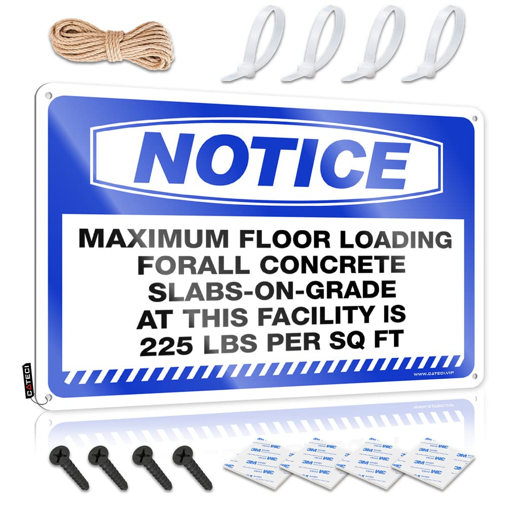 STWNVOITV Coffee Tin Sign Notice Maximum Floor Loading For All Concrete Tin Sign Funny Signs For Office Tin Signs Camping Rules(30X40CM)