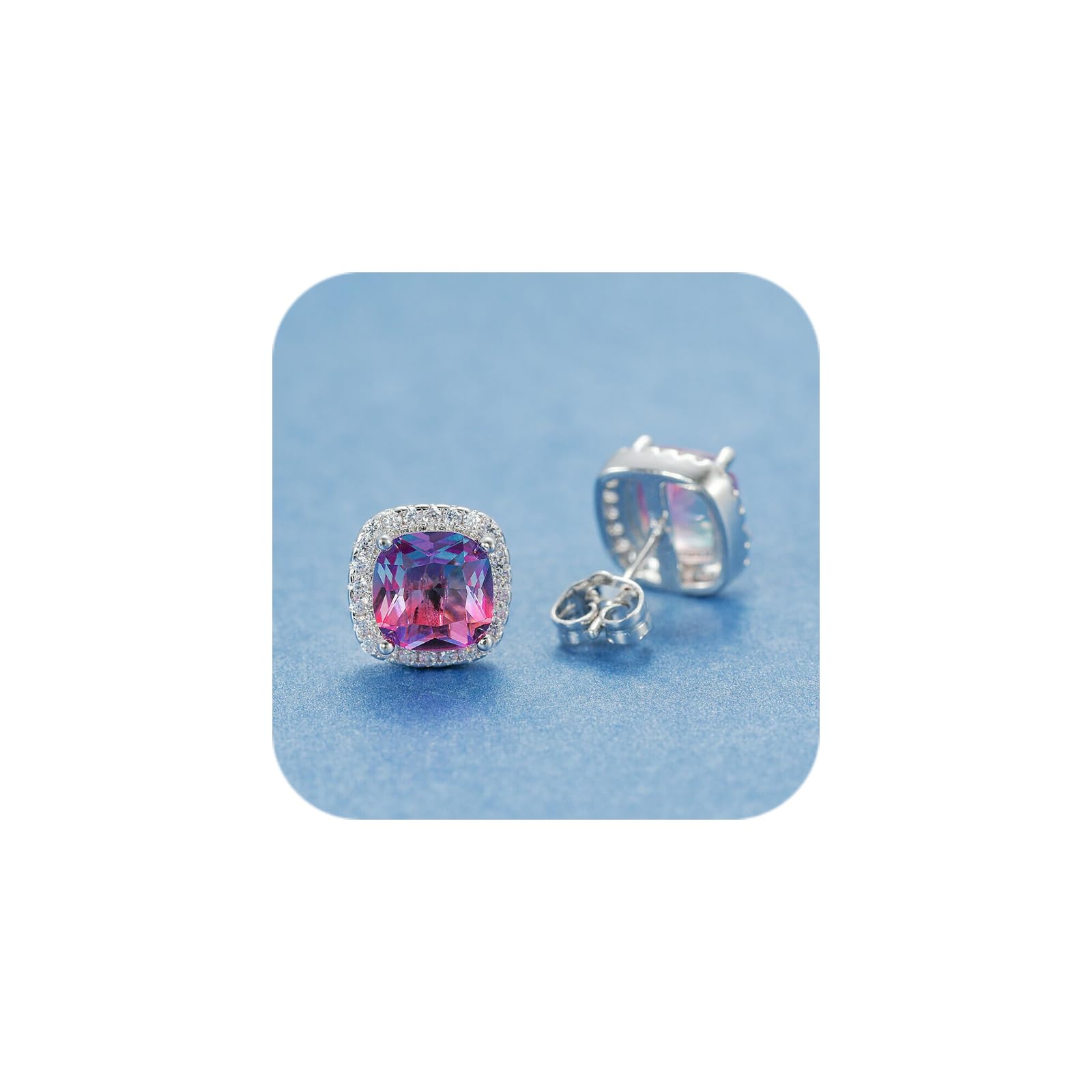 Diamond Earrings for Women 2025 Trendy 925 Silver Hypoallergenic Colorful Earrings Wedding Jewelry Birthday Gifts for Her