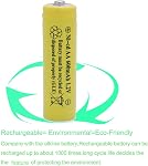 Solar Light Rechargable Batteries Cell for Garden/Lawn/Sidewalk Lamp 1.2V AA Ni-CD 600mAh 2A(4 Pack AA Yellow)