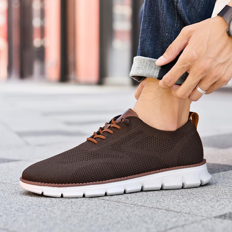Image of Wearbreeze Men's Business Casual Oxford Sneakers - Lightweight Lace-Up Dress Shoes for Work, Travel & Daily Commute