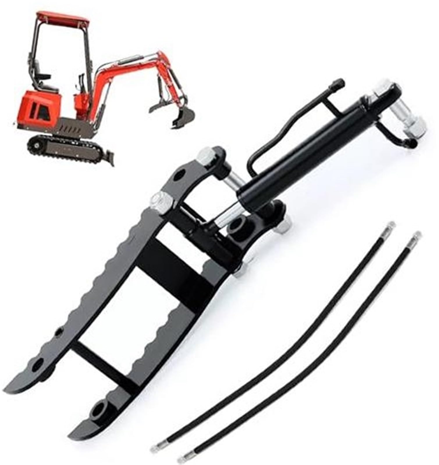 Hydrauliczny klips na kciuk, do MINI, osprzętu do koparek, metalowe chwytaki z pojedynczym otworem Klips na kciuk pasuje do koparki do 3 ton, z wężami 2 * M14