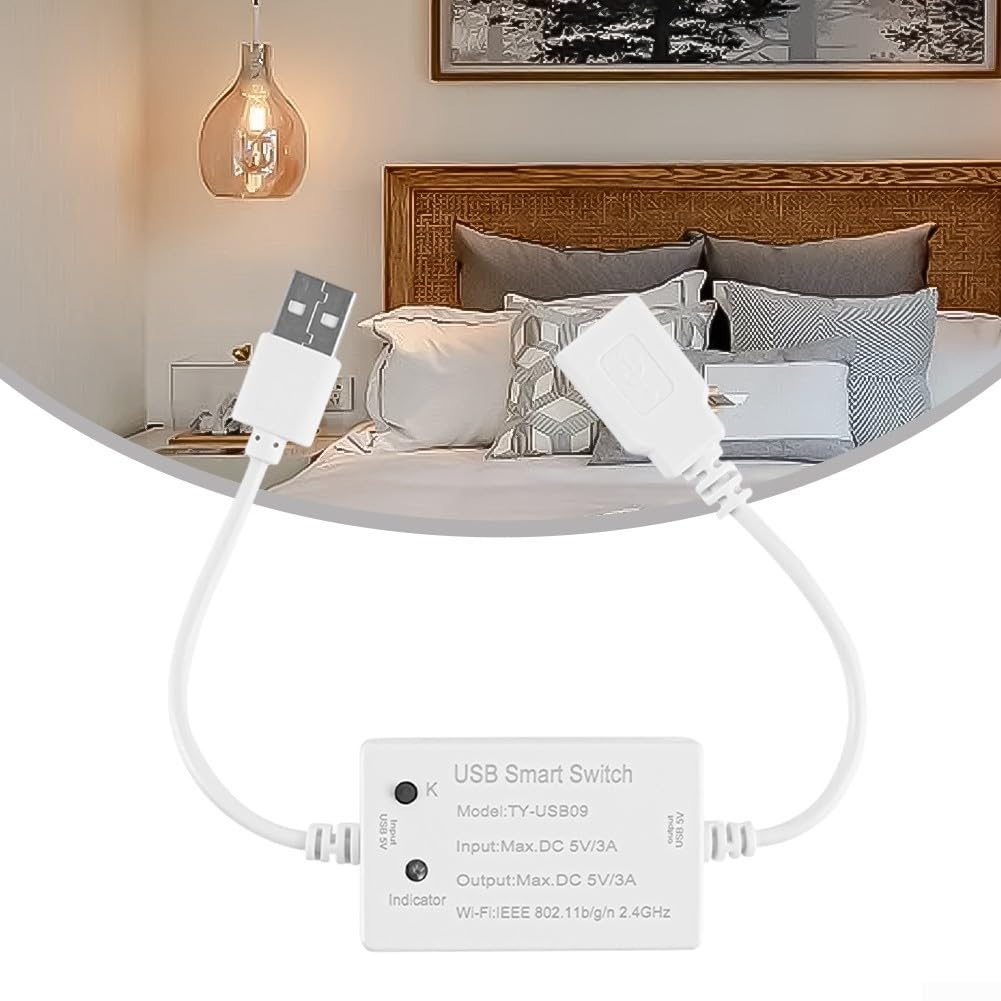 Interruttore WiFi Tuya USB – Controllo Vocale E Da APP, Timer, Telecomando, 5V/3A, Condivisione Familiare