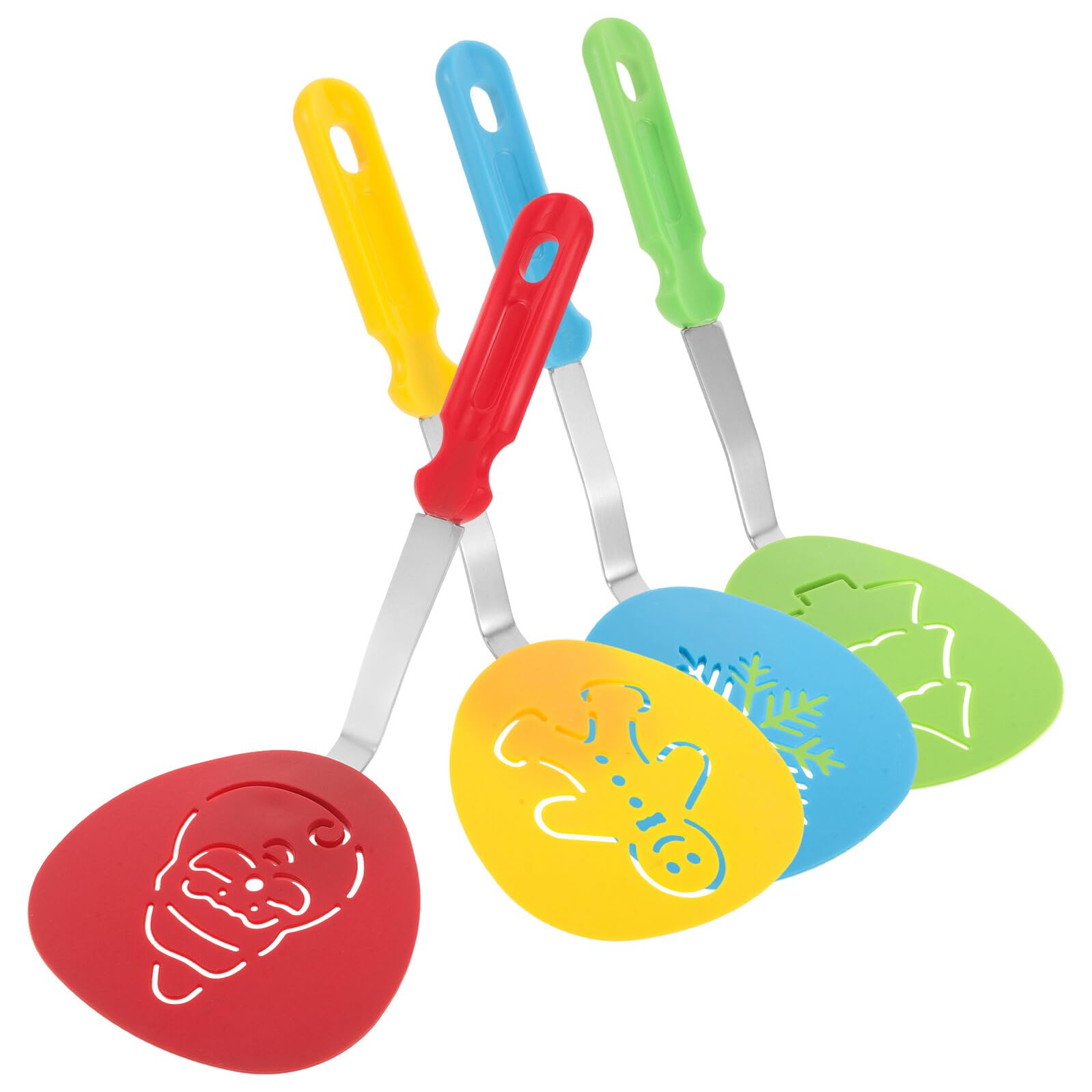 Homoyoyo Utensilios de Cocina Navideños 4 Piezas Espátula de Nylon Resistente al Calor para Hornear y Servir Regalo para Aficionados la Cocina