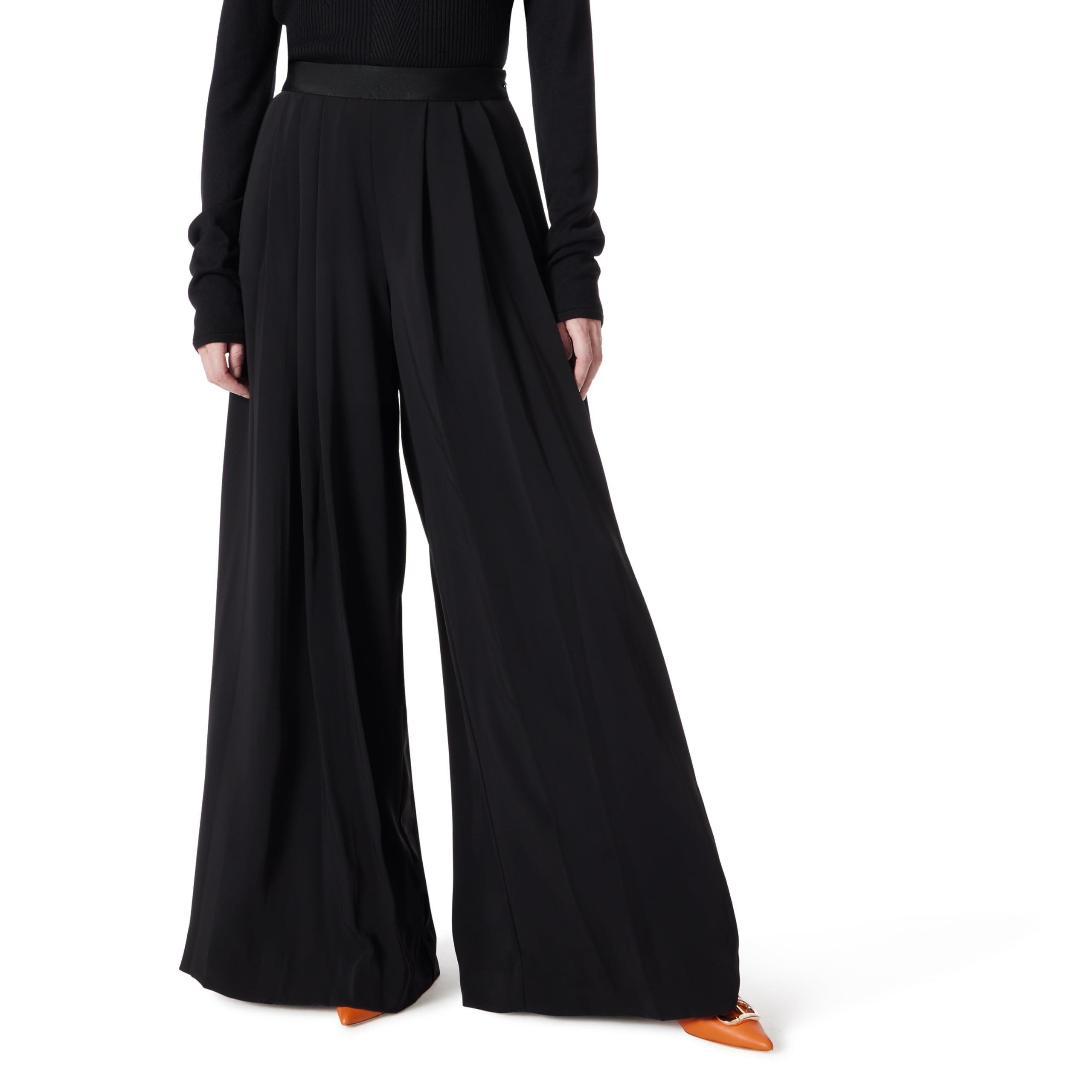 DEE OCLEPPO Womens Alex Pleated Wide Leg Pant with Side Zip Standard