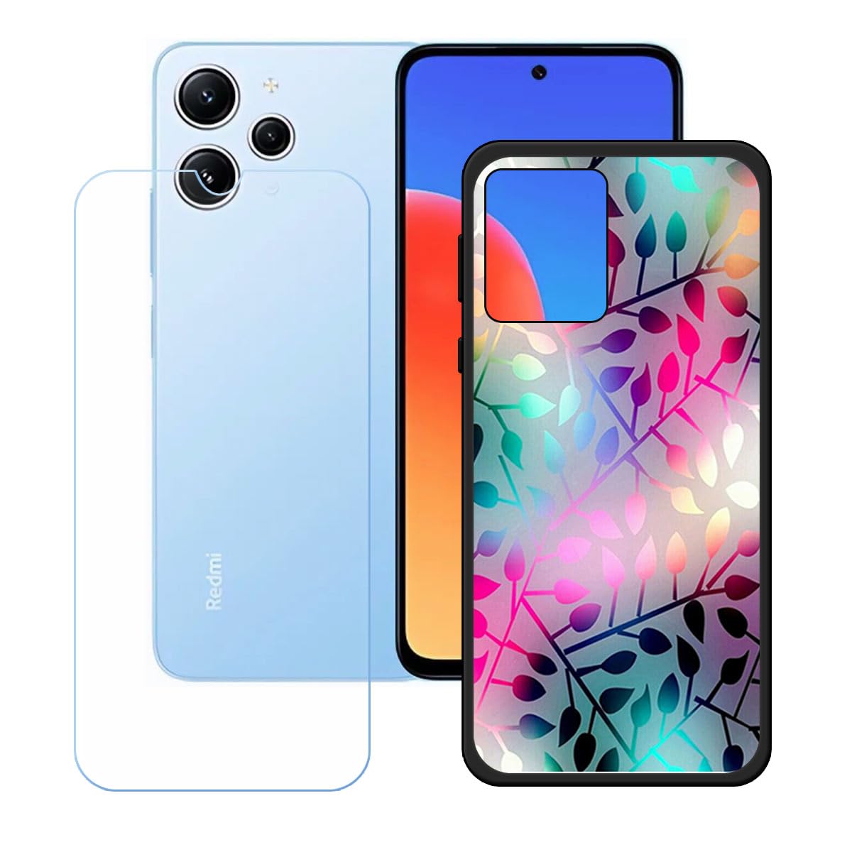 Redmi Note 12 4G用DQGケース、透明保護ケースカバー : Redmi Note 12  4G（6.75\"）用DQGケース、強化ガラススクリーン+プレミアムTPUフィルムバンパー保護ケースシリコンシェルソフトシェルカーボンファイバージェルケースカバー-ブルー  : 家電＆カメラ