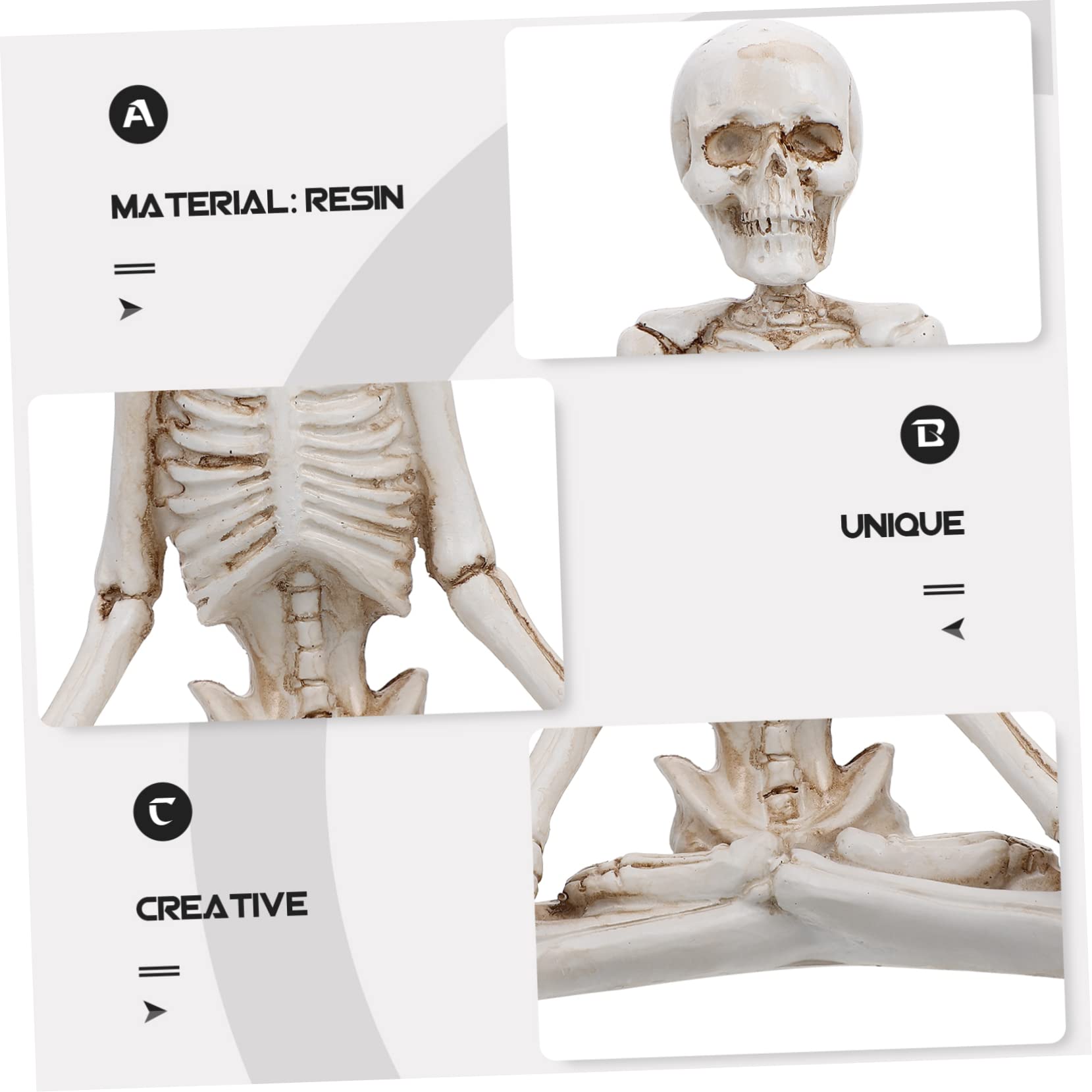 TOPBATHY 3 Piezas Cráneo De Yoga Estatua De Esqueletos De Yoga Estatuillas De Halloween Decoración De Escritorio De Halloween Estatuilla del Día De Los Muertos Estatua De Yoga Resina