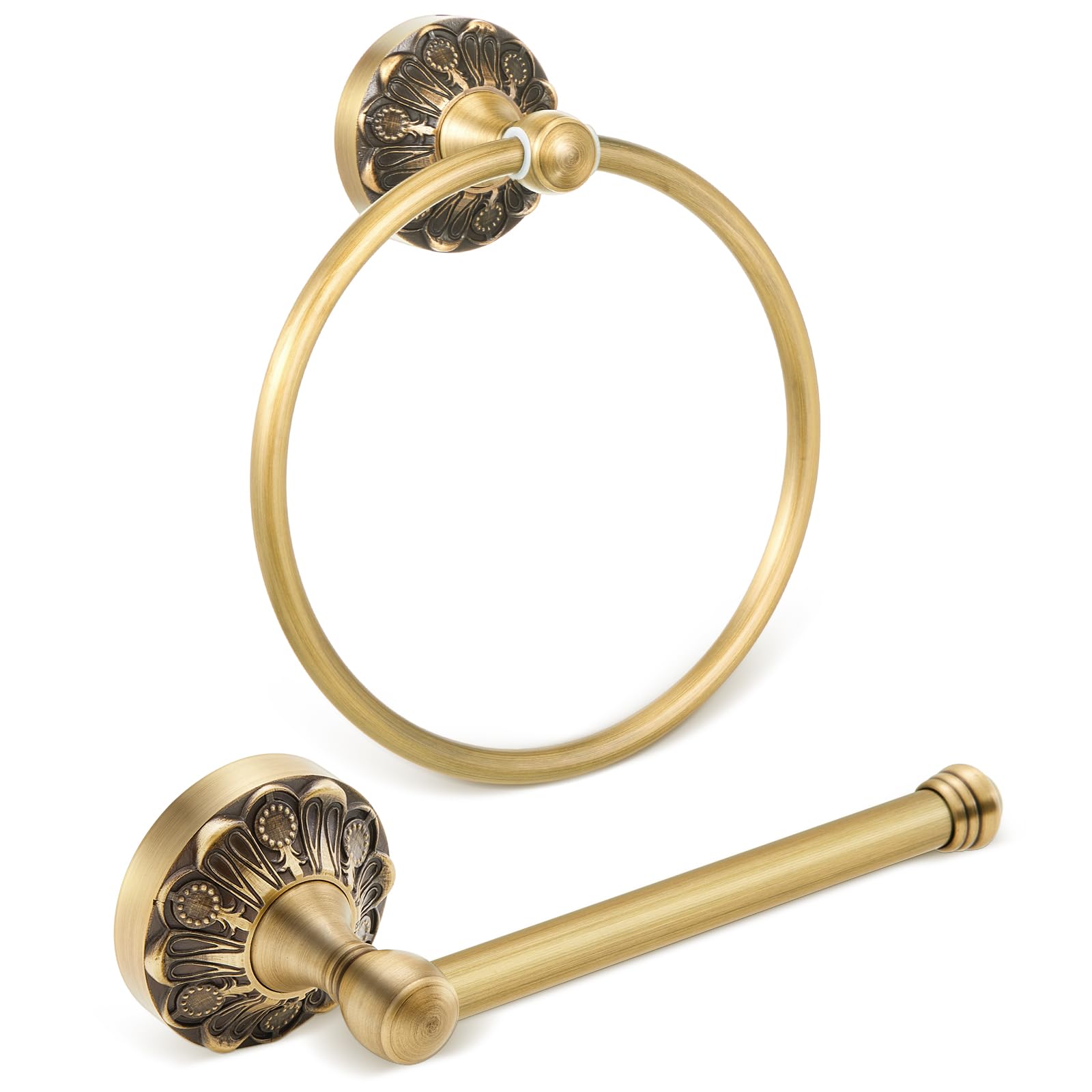2 Pcs Toilet Paper Holder Towel Ring, Brass, Rectangle — Amazon image 8