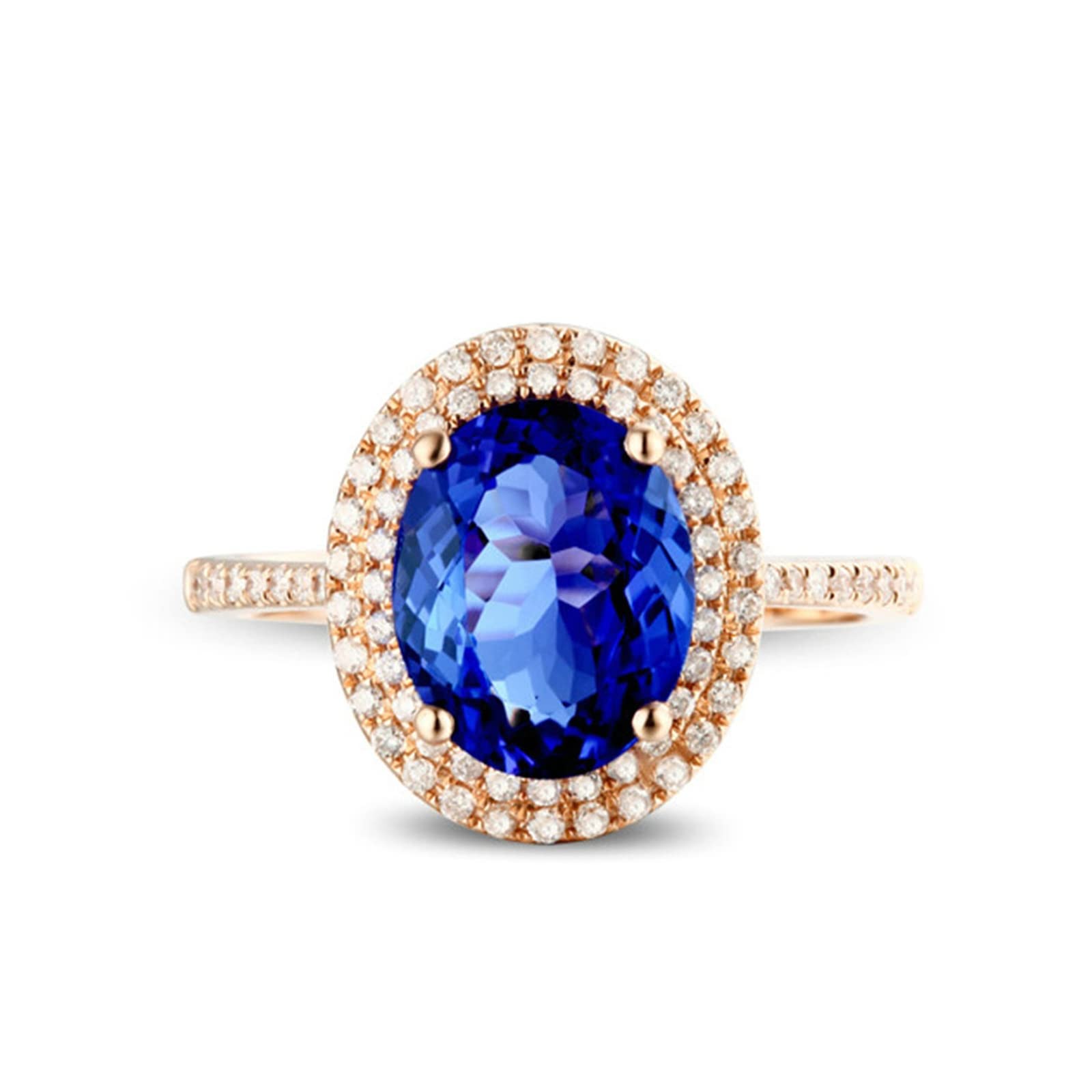 Freundschaft Ringe mit Gravur Silver Rings Women Silber 925 Blau Oval Zirkonia Maßgeschneiderte Geschenke für Frauen Größe 45 (14.3)-65 (20.7)