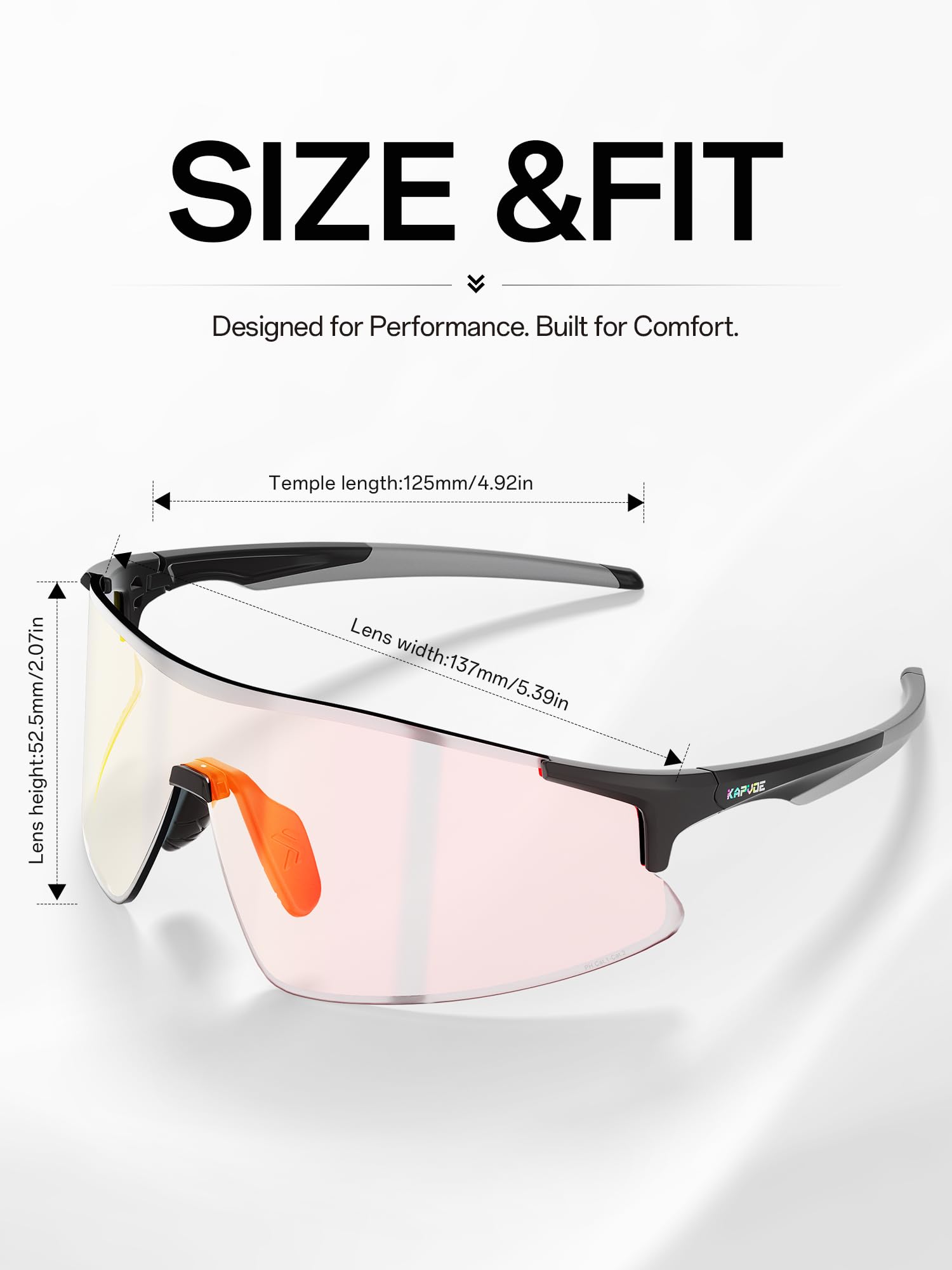 KAPVOE Gafas de Ciclismo Fotocromáticas Claras Deportivas Hombre Mujer K561