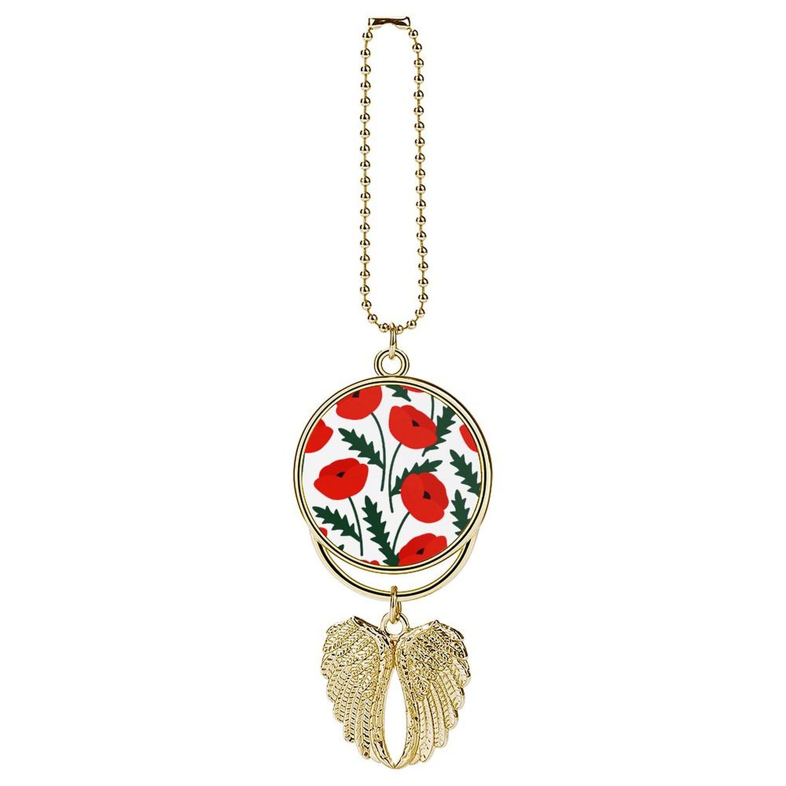 Floral Car Hanging Ornament Pendant Funny Rear View Mirror Accessories Metal Hanging Car Charm Cute Auto Interior Hanger Decoration Car Interior Decoration for Women Men Golden-Style