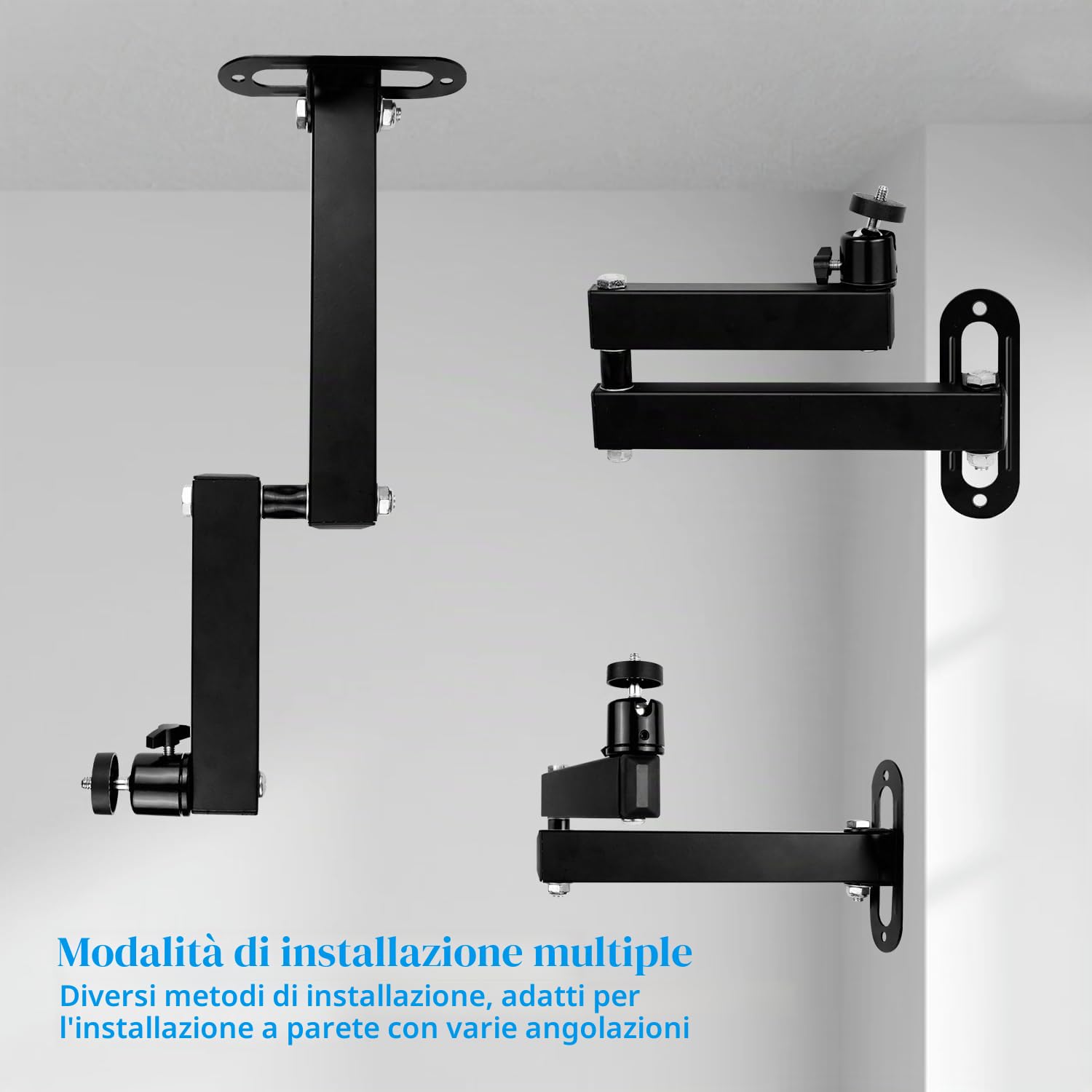 Supporto Per Proiettore A Parete, Staffa In Metallo Multiangolo Regolabile Proiettore/Supporto Monitor Con Interfaccia Vite Da 1/4 Di Pollice Braccio Articolato