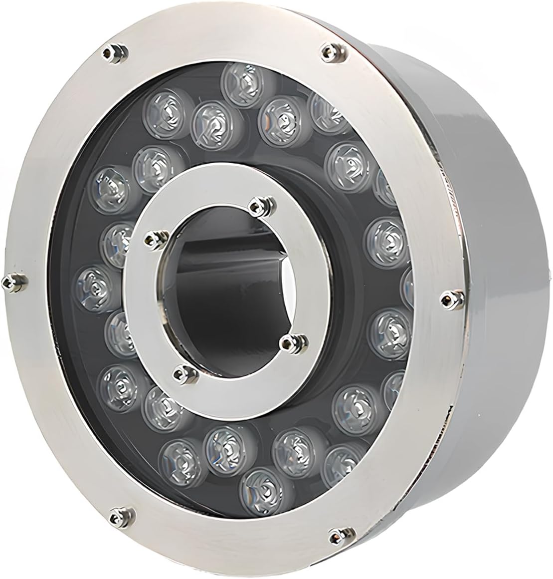 7.9-inch 24W 24V DC led Fountain Lights,Aluminium Body Underwater Pool Light,IP68 Outdoor Pond Light,2.4G Wireless romote Controller for Swimming Pool lamp (Nature White 4000K, 24W AC/DC24V)