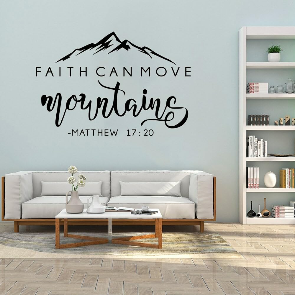 GADGETS WRAP Vinyl Sticker Faith Can Move Mountains Bible Verse Vinyl Wall Sticker Wall Decal