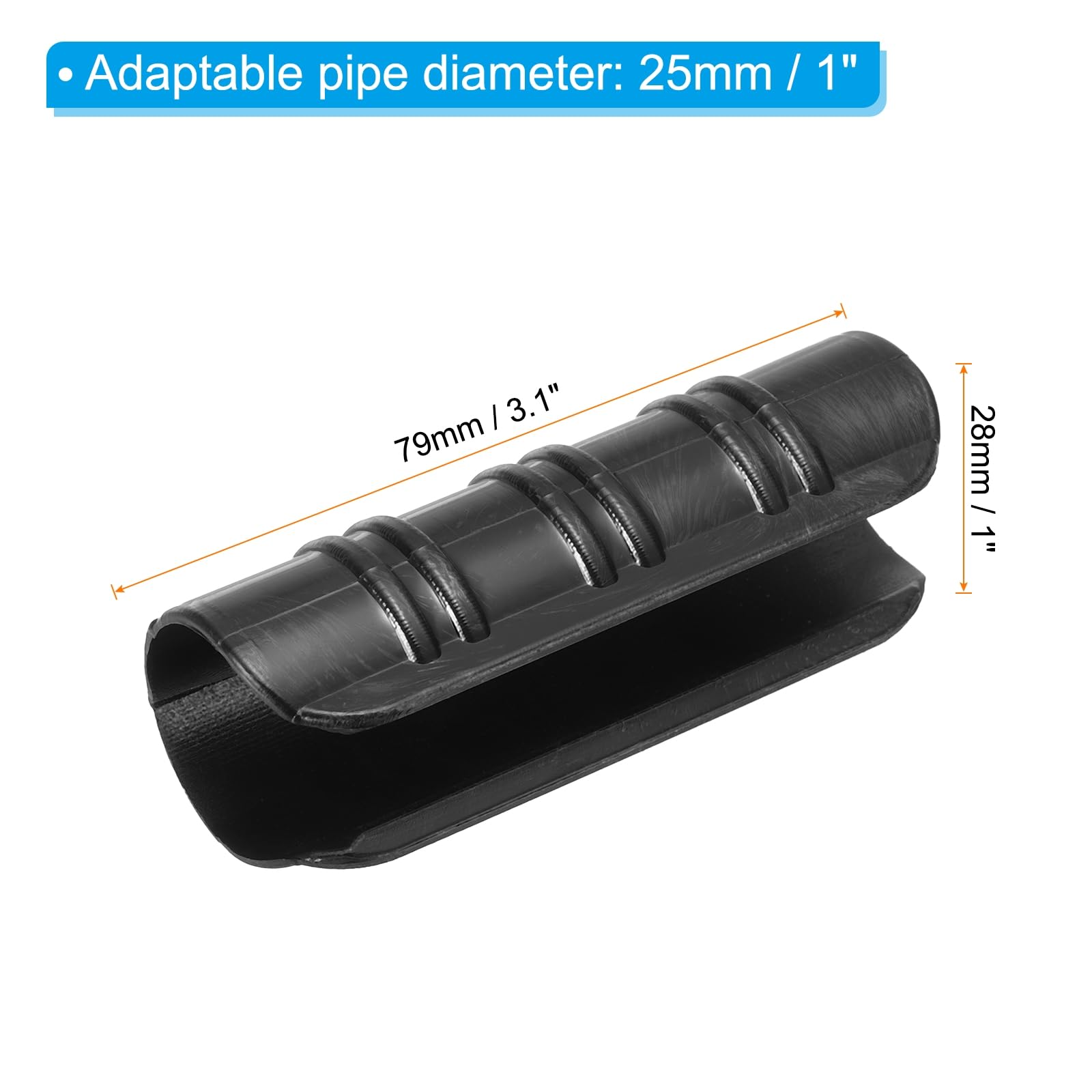 PATIKIL Greenhouse Clamp, 60 Pack Plastic Garden Buildings Tube Clips Snap Hoop for 1" 25mm Pipe Greenhouse Film Frame Sunshade Net, Black - Image 2
