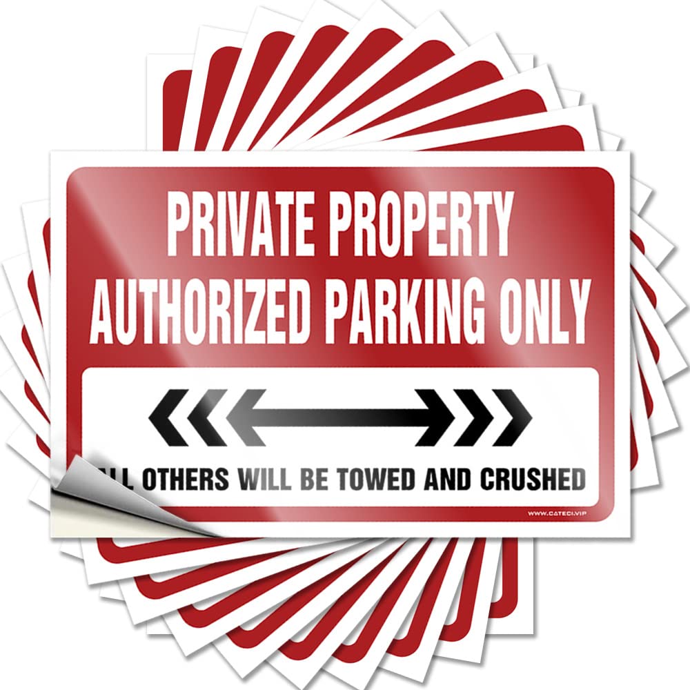 Decals - Crazy Hat Private Property Authorized Parking Only for Drinking Must(8X12CM)