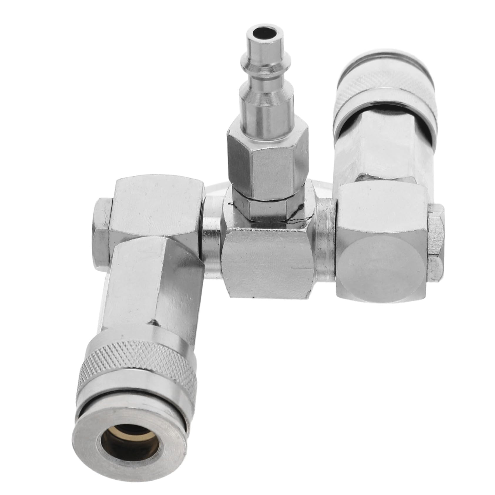 Raccord pivotant acier double voie à étanchéité pneumatique