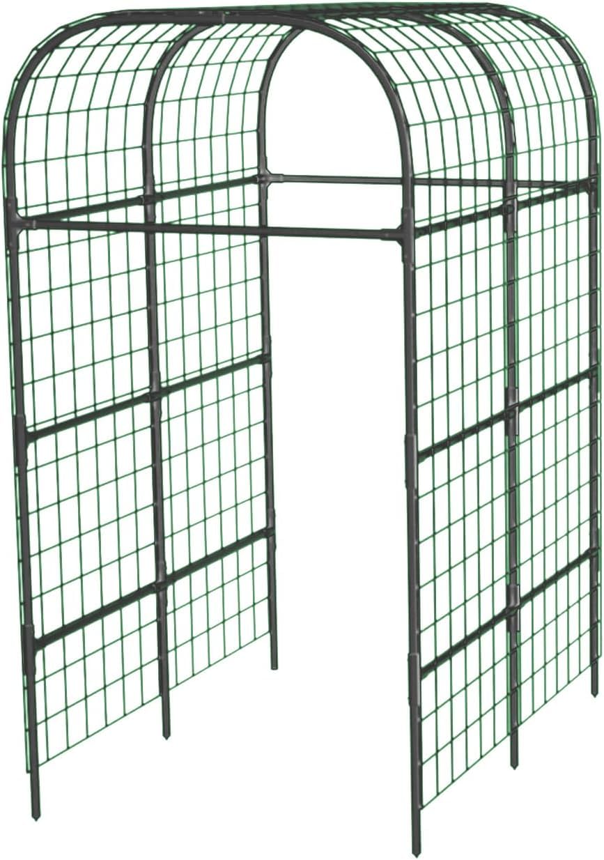 U-förmiger Rankgitter Garten,124x180x224cm Gartenbogen Metall, Universelle Rankhilfe mit Ranknetz für Gurken, Erbsen, Rosen & Kletterpflanzen, Spalier Stützgitter für Garten und Gewächshaus