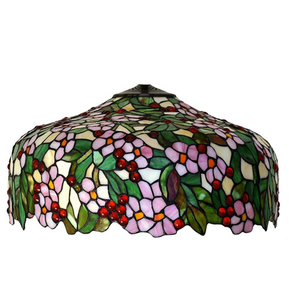 SaryEdge 20-Inch Tiffany Style Glass Lamp Shade for Table Lamp, 50cm Stained Glass Lampshades Replacement Only for Desk Floor Ceiling Hanging Lamp,Wisteria，Flower，Flower