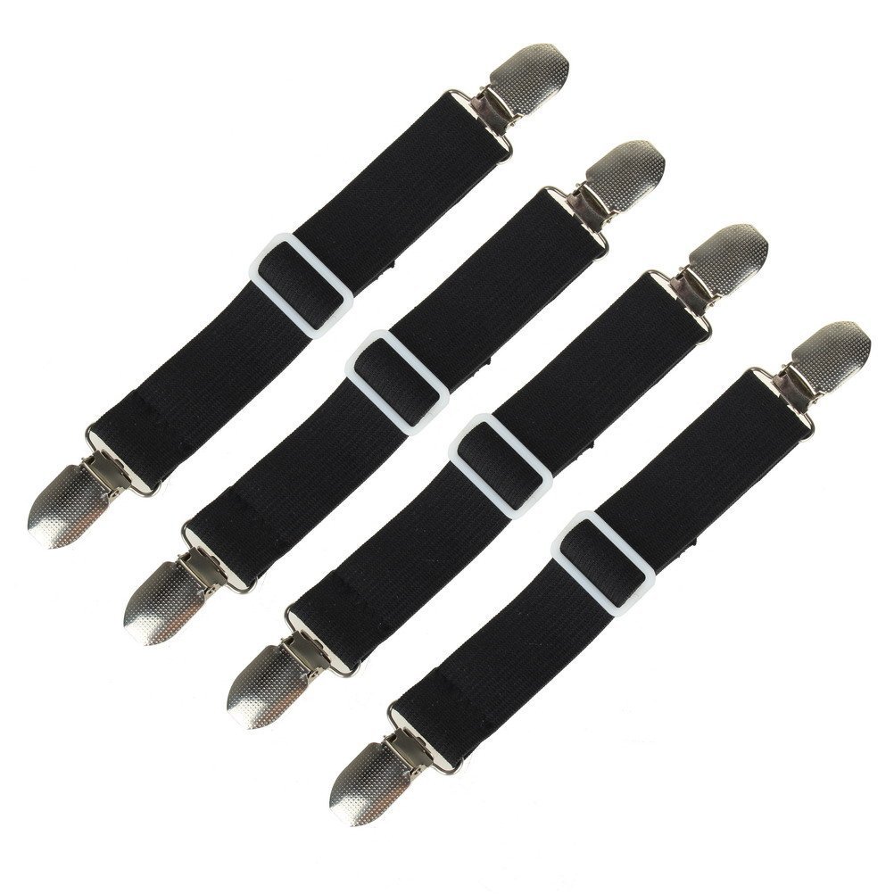 4 Pack Eholily Adjustable Bed Sheet Fasteners Suspenders, Gripper and
