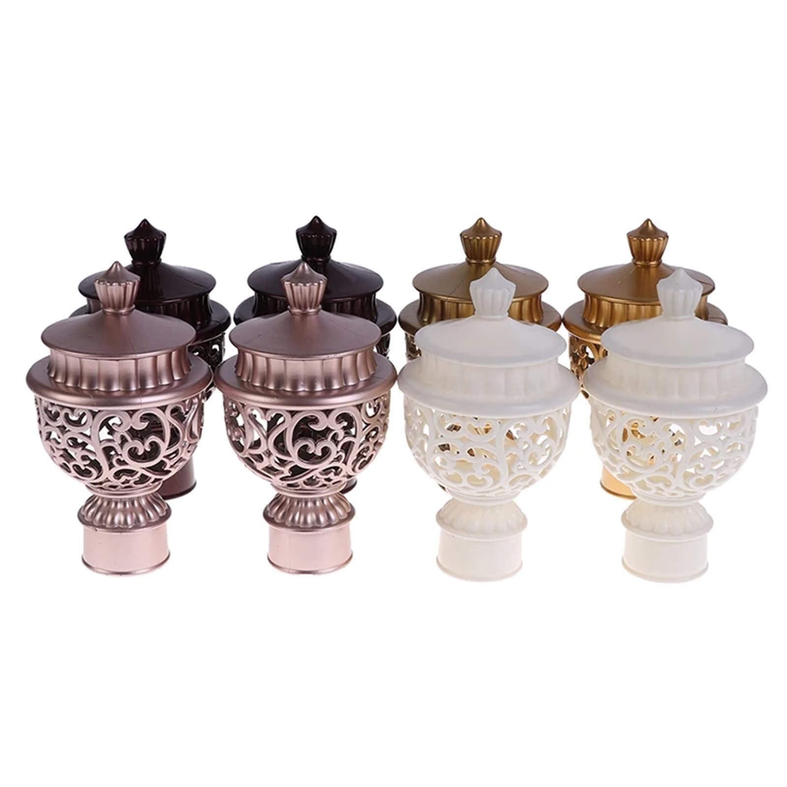 Końcówka karnisza, Zestaw wymienny końcówek karniszy, 2 sztuki do wielokolorowych plastikowych osłon o średnicy 28 mm(Rose Gold)