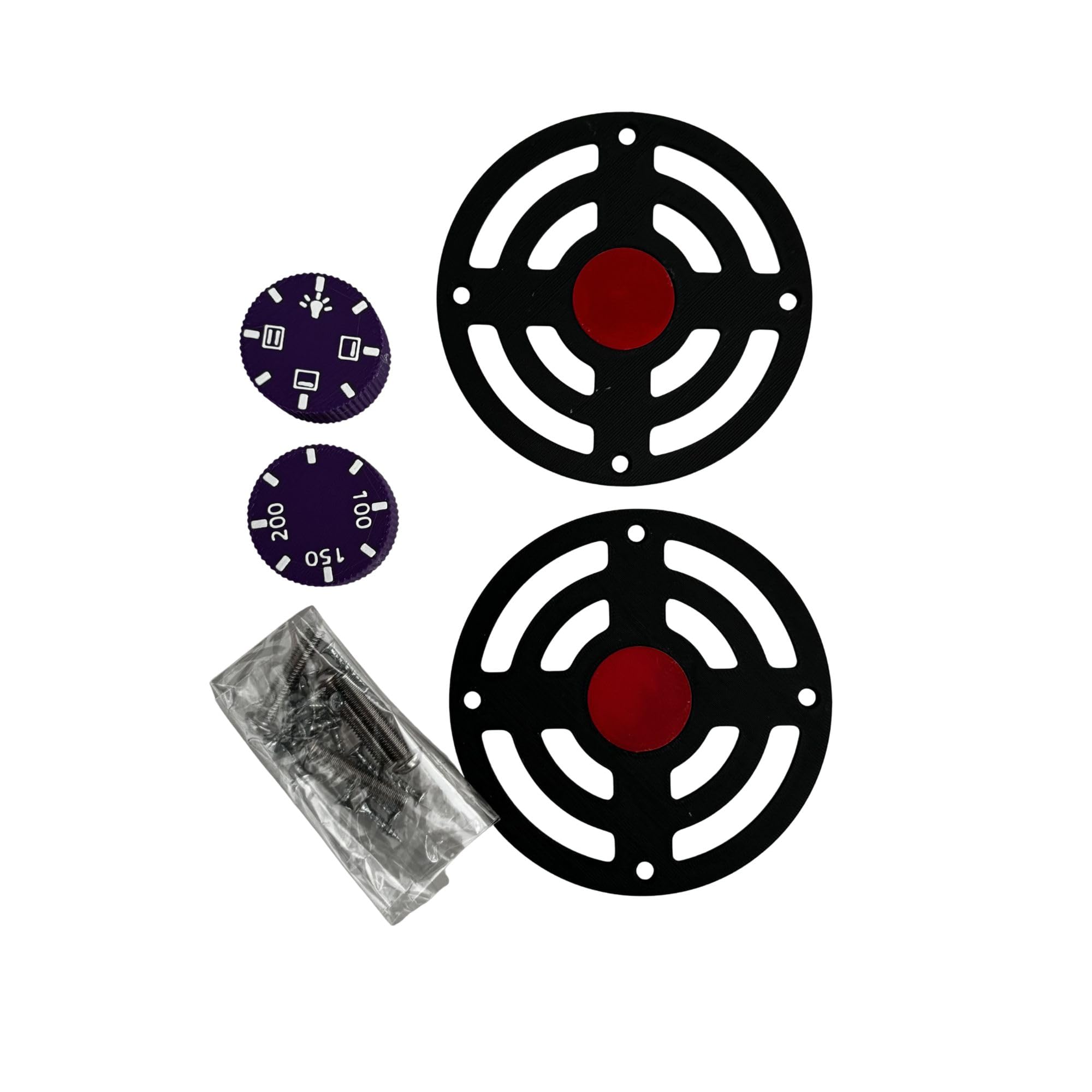 DIY Mud Play Kitchen Cooker Rings and Dials Set, Black Hob Accessories, 4 Pack (Purple, 2Dials and 2Hobs)