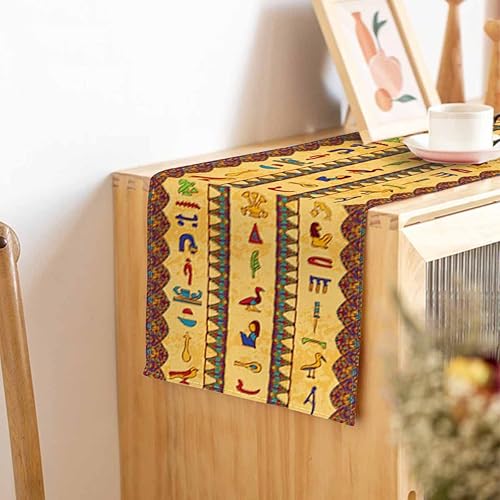 Miniatura 36 de HOSNYE Camino de mesa con flores amarillas de frutas de limón, camino de mesa de lino y algodón para decoración de cocina, mesa familiar, mesa