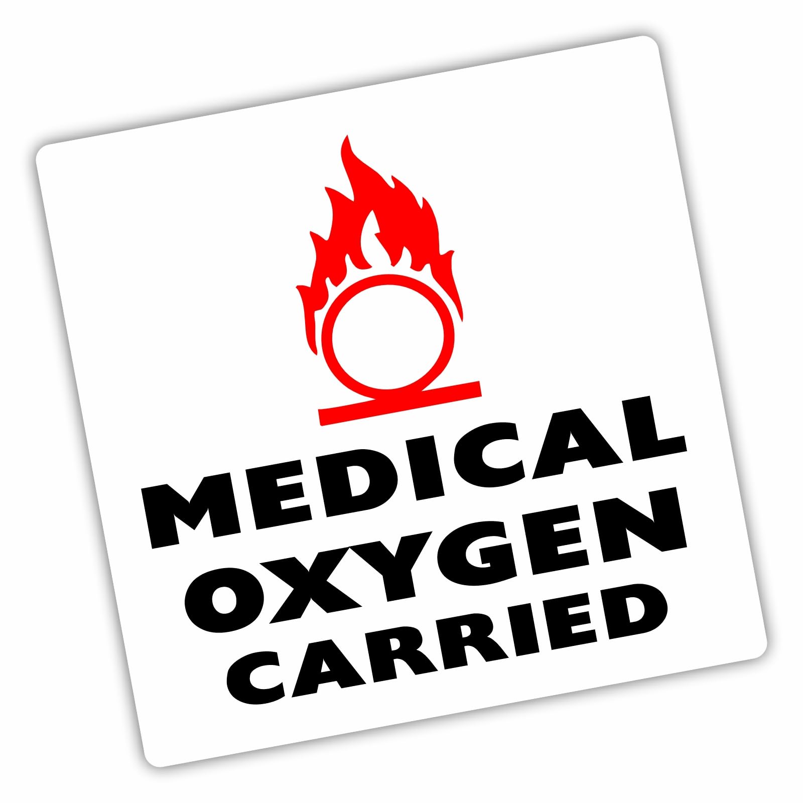 Platinum Place Red 1 X Vh11e Sticker Medical Oxygen Carried Sign Car Van Bus Cab Taxi Minicab Ambulance Self Adhesive Label Health And Safety Decal Clinical Label 100Mm