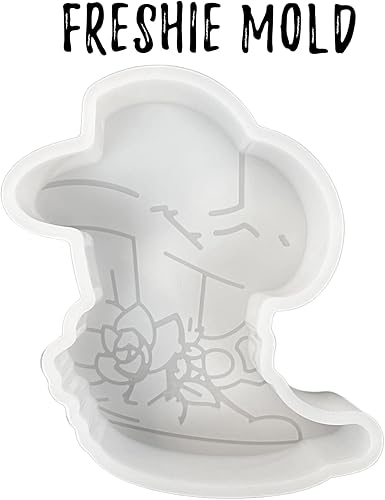 Miniatura 2 de Molde fresco de silicona para botas y sombrero de vaquero con flores 4 x 3 x 1 pulgadas bohemio occidental para cuentas de aroma perfumadas resina