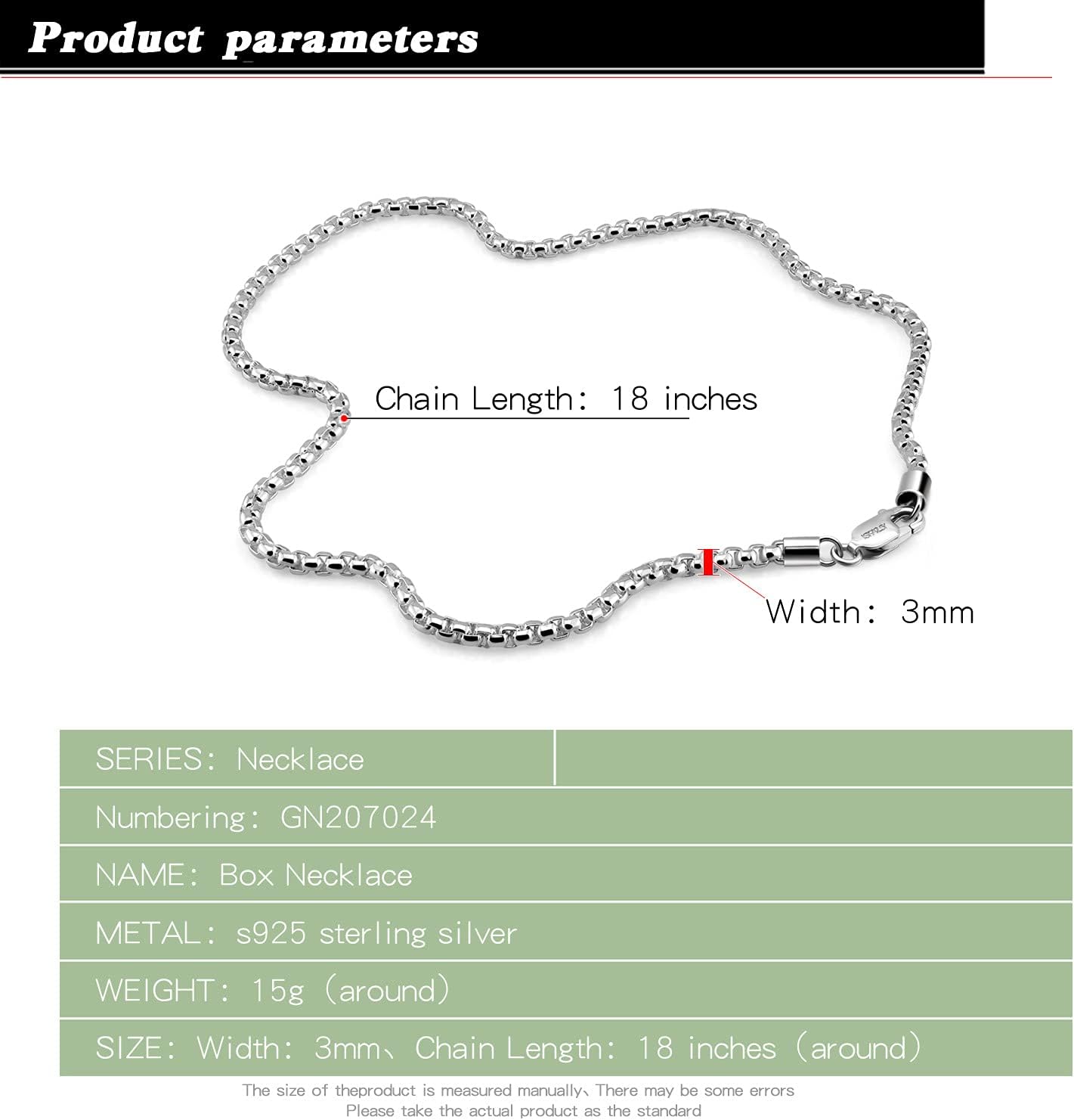 Dankadi Italy Design 925 Sterling Silver Necklace Men & Women 3MM Square Rolo Link Round Box Chain Chokers 18" 20" 22" 24" 26" 28" Jewelry - Image 3