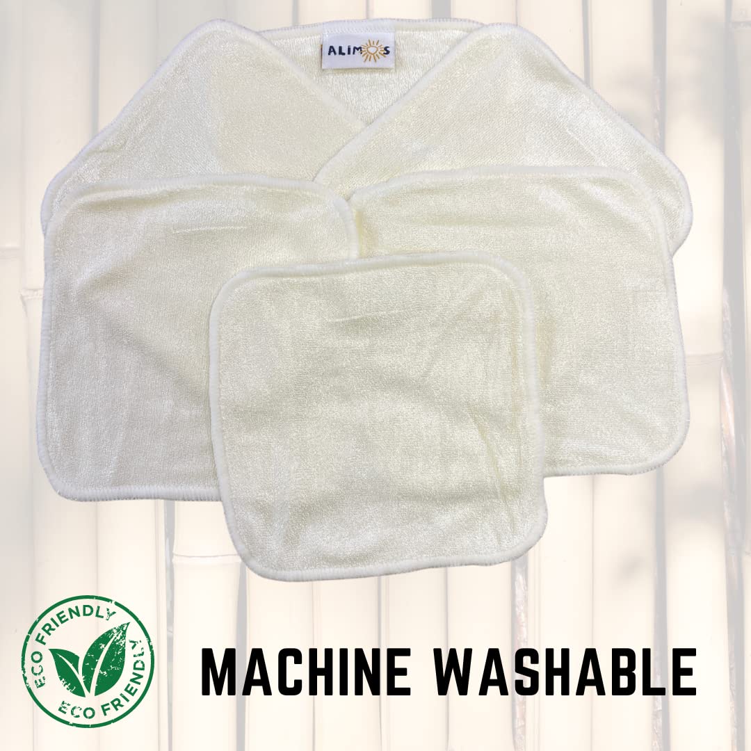 Lingettes démaquillantes en bambou réutilisables lavables 15 x 15 cm lot de 6