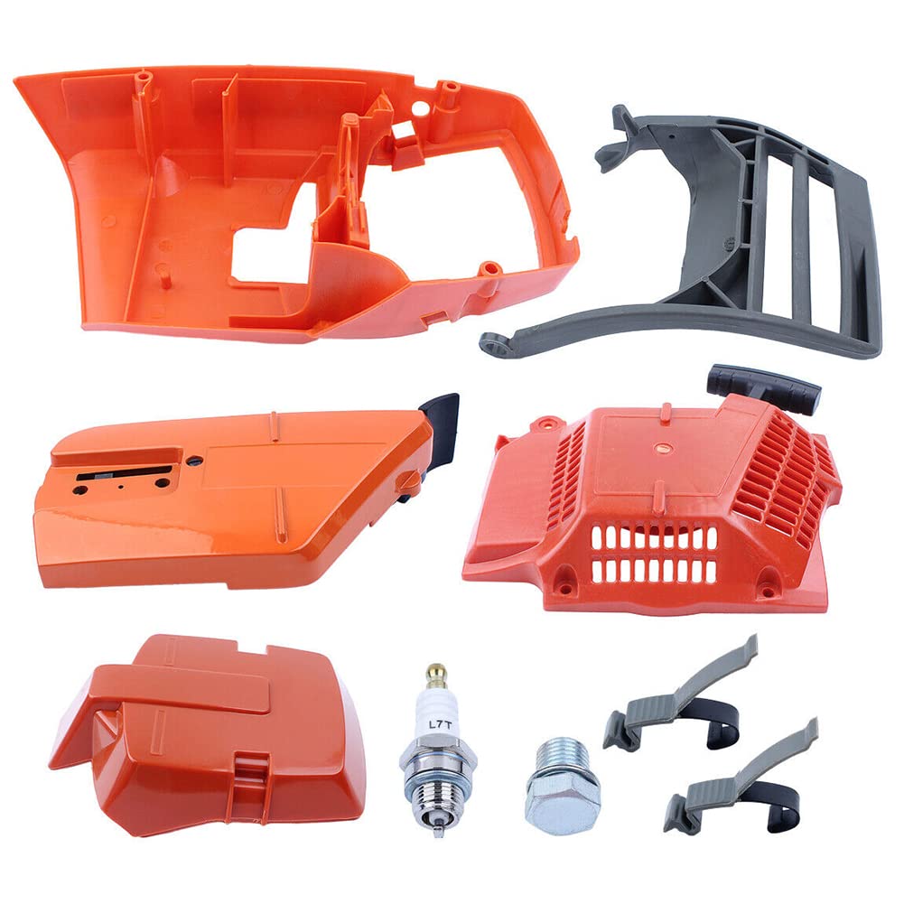 Ajuste for H 372 365 362 371 Kit de Cubierta de Freno de Cadena y Cubierta de Cilindro de Motosierra Accesorios de Repuesto para cortacésped
