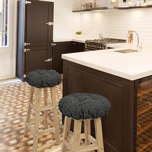 Miniatura 2 de SINOSSO Cojín moderno para taburete de bar de diámetro 12, diseño de entretejido de moda, antideslizante, de silicona, redondo, funda de cojín