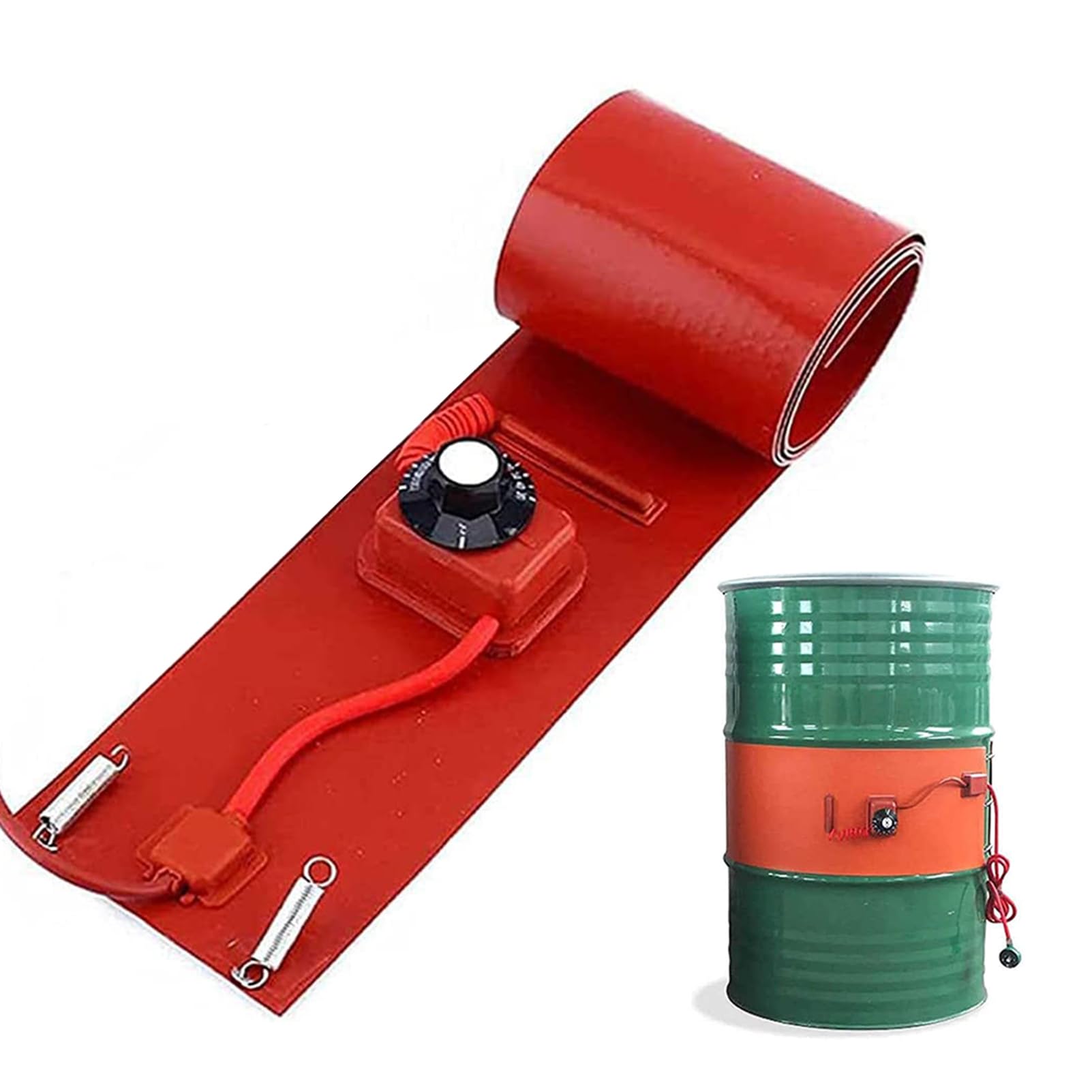 FAXIOAWA Bande chauffante pour fût en métal, Chauffe-fût à Huile en Silicone, pour Chauffe-Baril de 200 L/55 gallons avec Thermostat réglable, Coussin Chauffant électrique pour Tambour 250 x 1740 mm