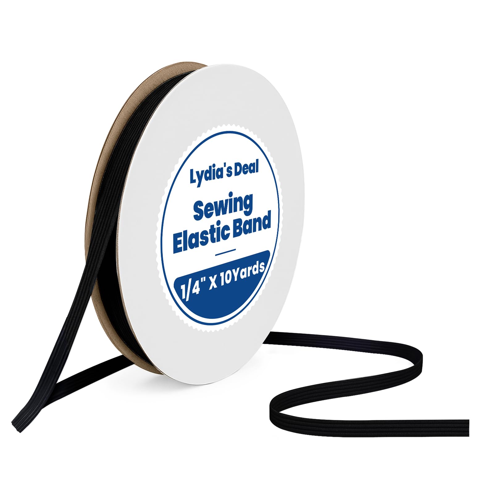 Elastic Band for Sewing 1/4 Inch Wide 10 Yards, Durable & Soft High Elasticity Stretch Elastic Bands Cord for Sewing, Waistbands, Pants, DIY Crafts, Black