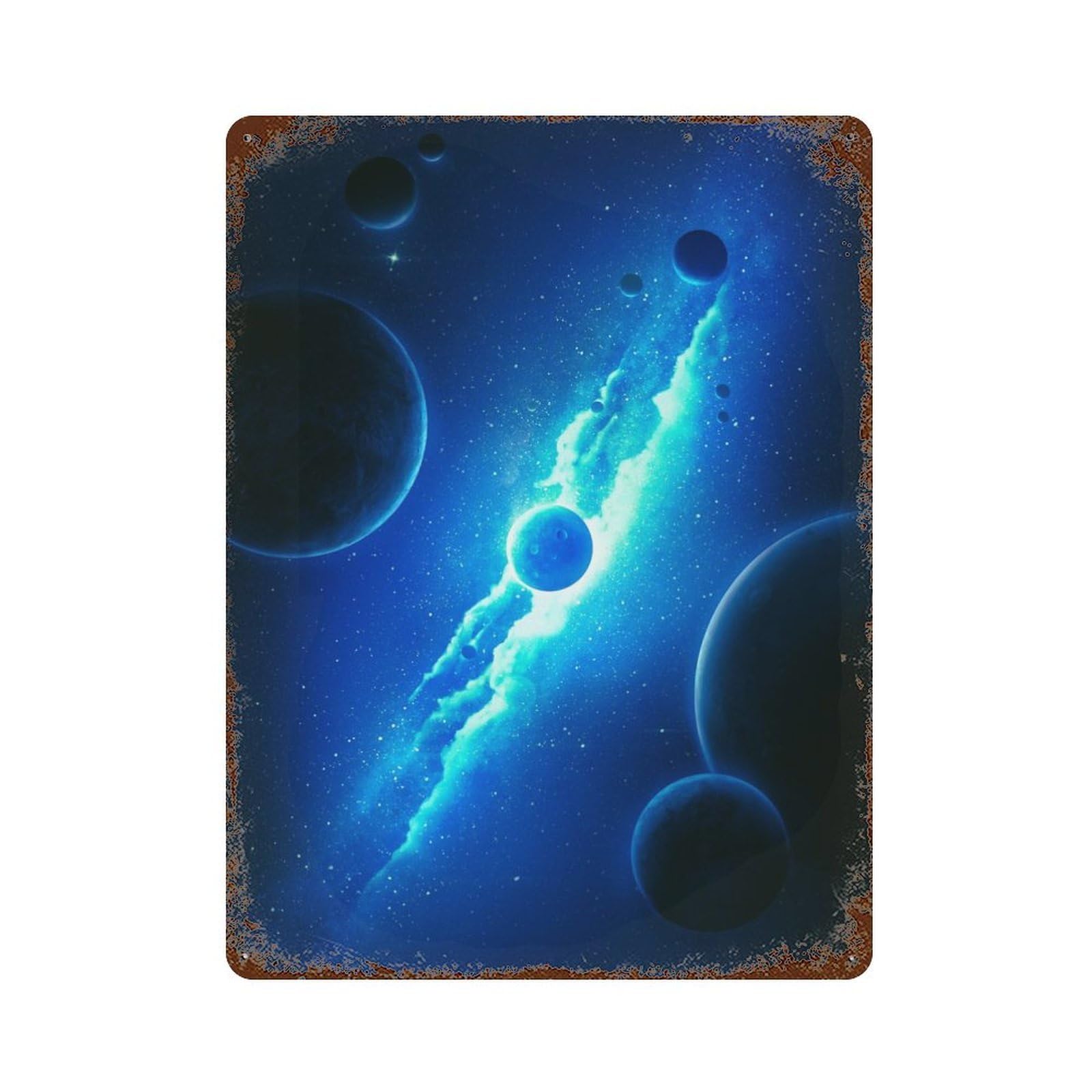 Into The Void 15.7"x11.8" Aged Metal Wall Plaque, Classic Wall Plaque for Basement, Hobby Room And Garage Decor