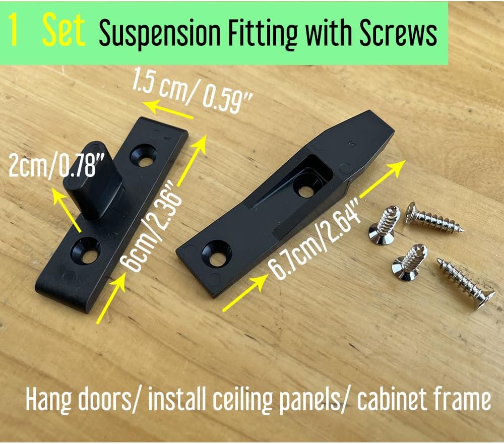 1 Set Suspension Fitting Clips Replacement with Screws, Panel Mounts, Clips for Hanging a Door, Cabinet Frame image 2