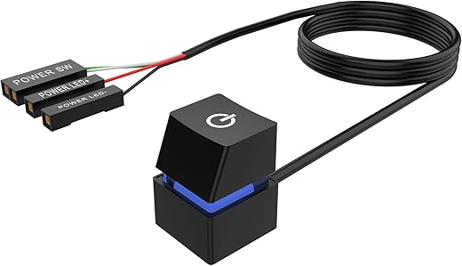 ZORBES® Desktop Computer Power Switch, Computer On/Off Switch, Push Button CPU Power Switch Button for Household Office Hotel Extension Cord,…