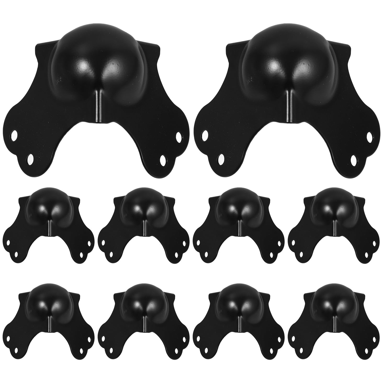 Coins d'angle métalliques noirs lot de 10 Lurrose forme triangulaire
