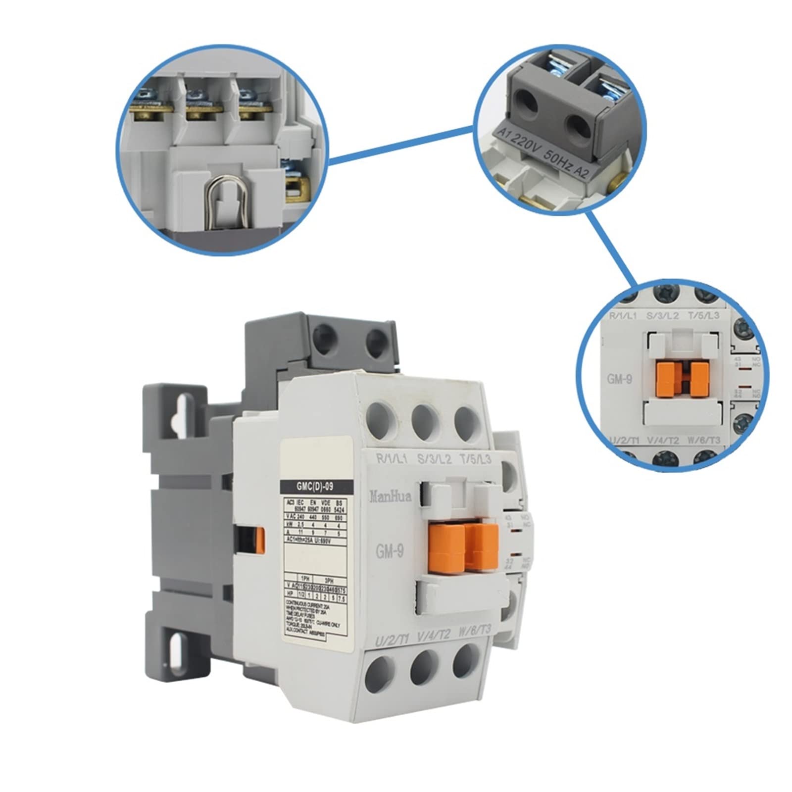 Contattore magnetico dell'ascensore di protezione del motore elettrico trifase 220VAC 1 pz