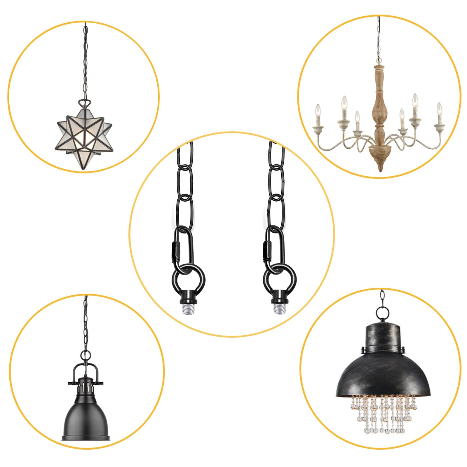ECUDIS 6 Feet Black Pendant Light Fixture Chain — Amazon image 4