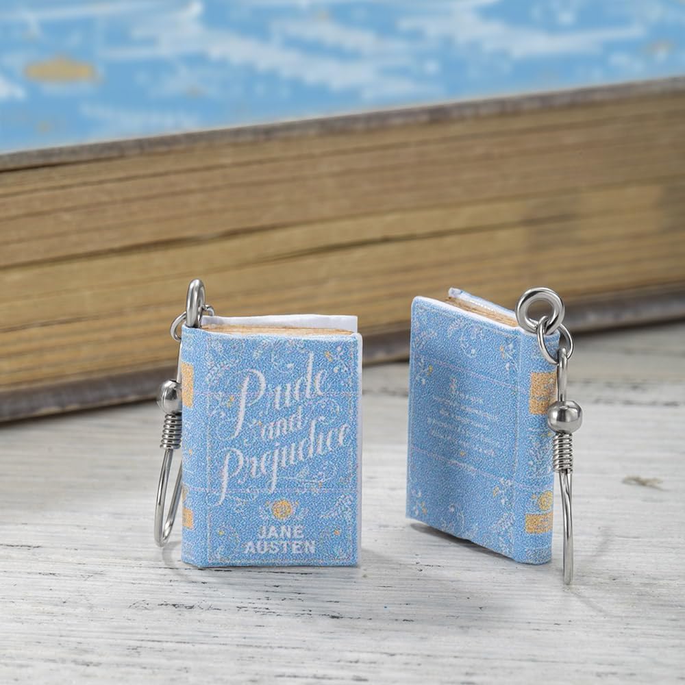 callie Personalized Book Earrings - Custom Name, Book Pencil Dangle Drop Teacher Earrings, Jewelry Gift for Women Teachers Book Lovers