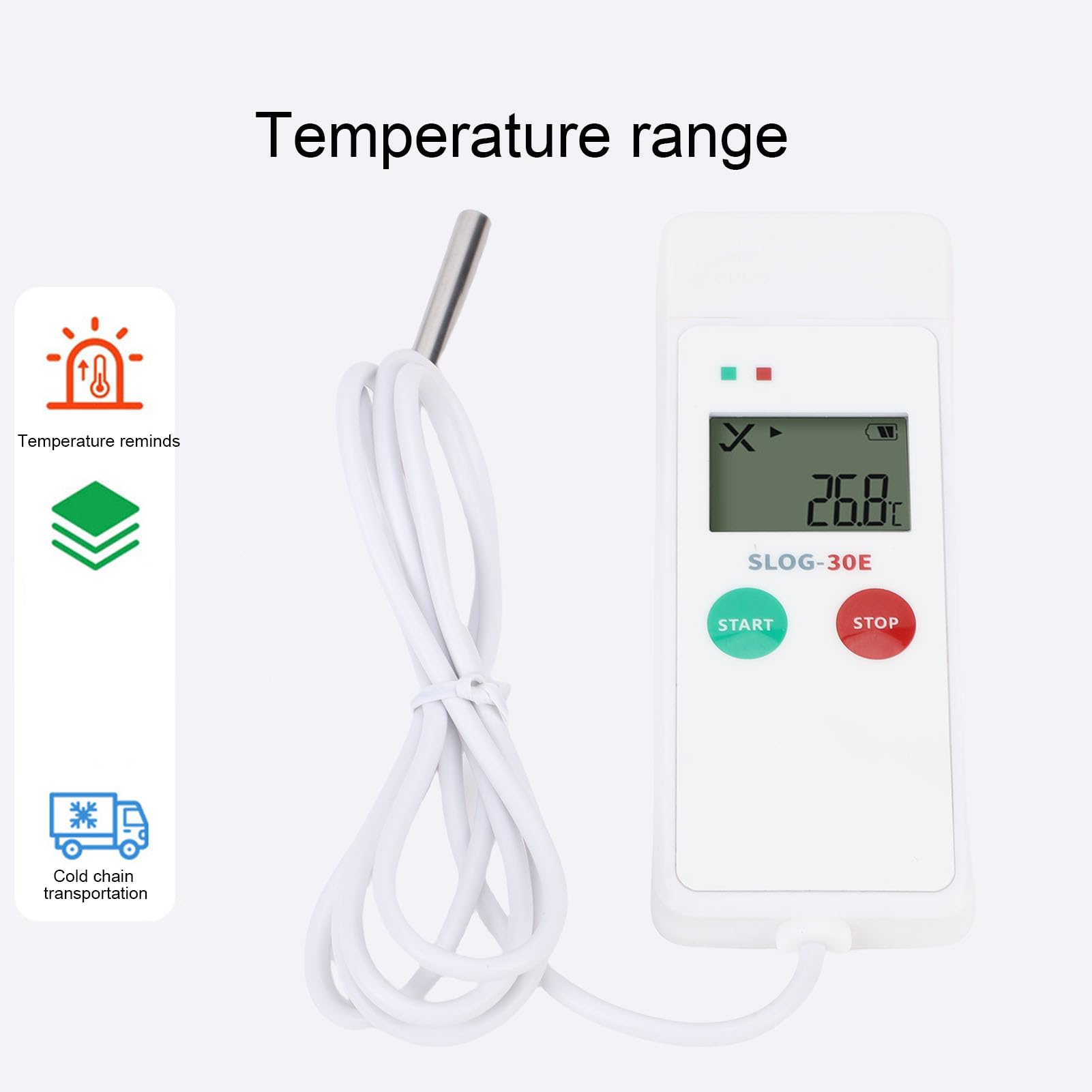 SIXRUN USB Temperaturdatenlogger Aufzeichnungskapazität 35000 PDF Externe Temperatursonde für Lebensmitteltransport, Aufbewahrung, Labor