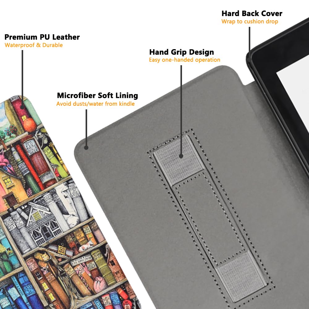 SCSVPN Schutzhülle für Kindle Paperwhite der 12. Generation und Kindle Colorsoft Signature Edition 2024, leicht, Premium-PU-Leder, Handschlaufe, automatische Wake/Sleep-Funktion