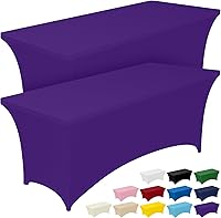 Vista 10 de Pureegg - Juego de 2 manteles de elastano ajustables de 1,2 m para mesas rectangulares, mantel elástico y sin arrugas para mesa de masajes, fiestas