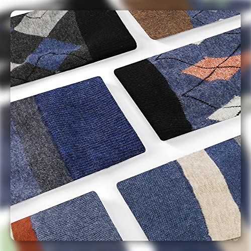 Men's Dress Socks,Cotton Crew Socks,6 Pairs,Breathable and sweat-absorbing for Shoe Size 9-132