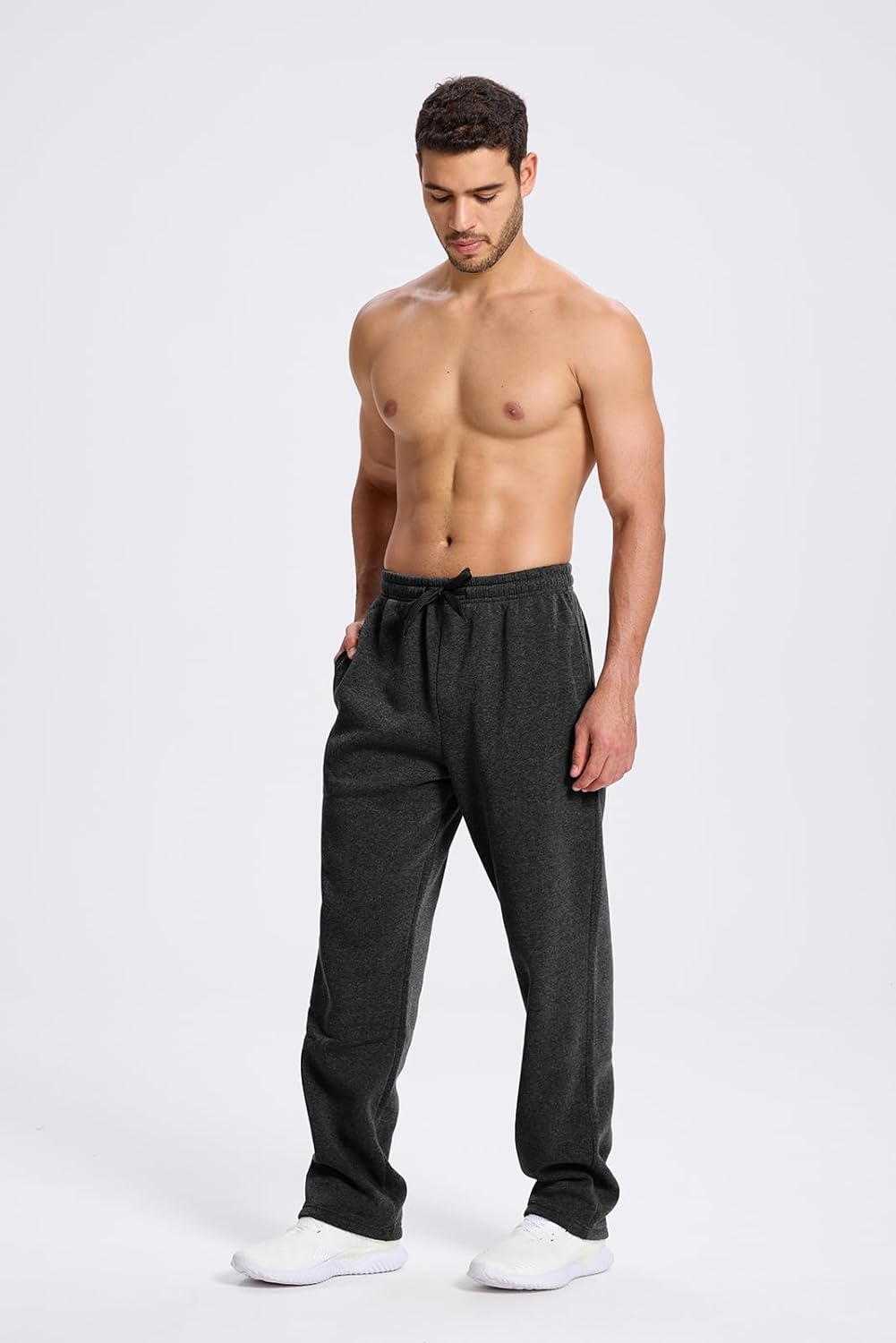 TanBridge Men's Athletic Open Bottom Relaxed Fit Sweatpants, Jogging and Daily Wear Sweatpants with Pocket - Image 5